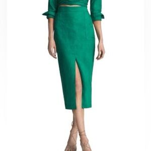 REISS JACKSON PENCIL SKIRT LINEN SLIT 12 cc